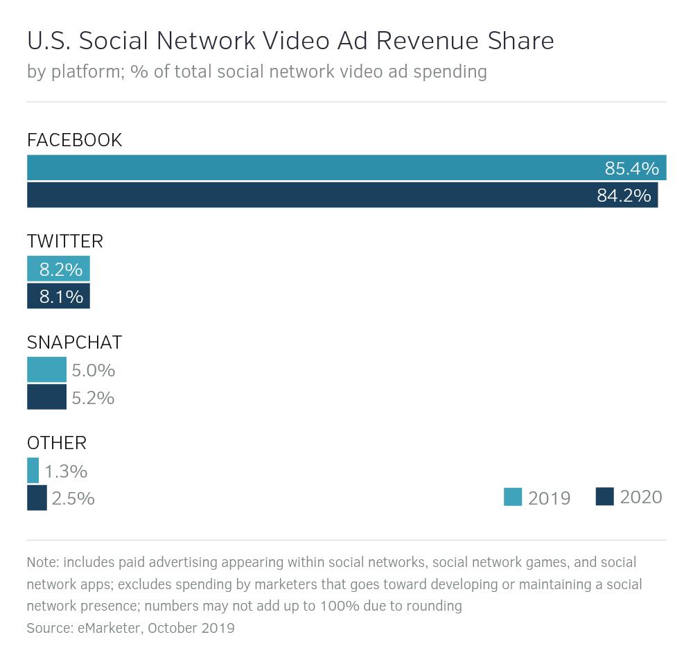 Social Network Video Ad Revenue Share in the US