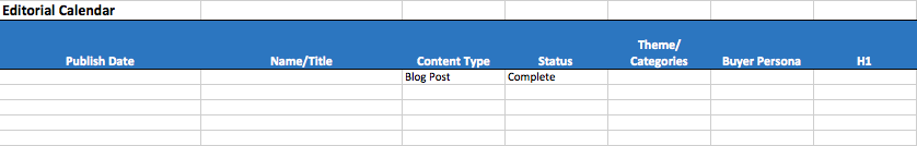 Editorial Calendar Example